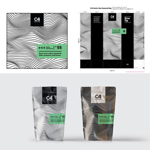 Packaging design for coffee bag