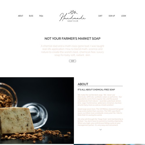 Handmade Soap Company Web Page