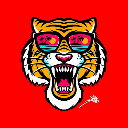 Tiger Head with sunglasses