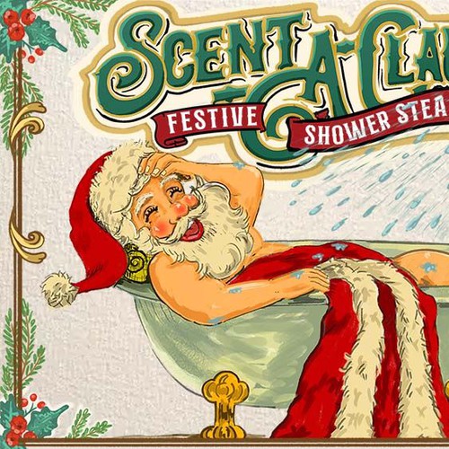 Vintage santa clause illustration  for shower steamer 