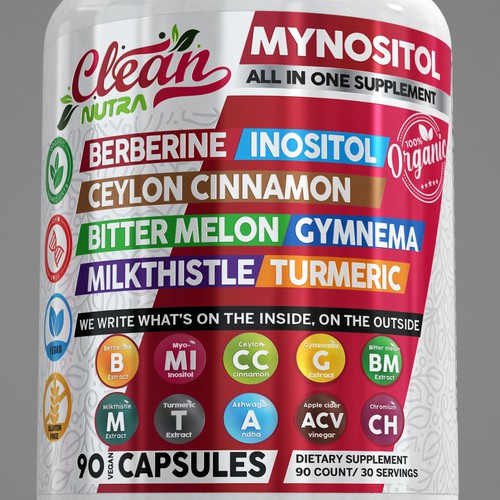 CleanNutra Mynositol – Premium Capsule Bottle & Branding
