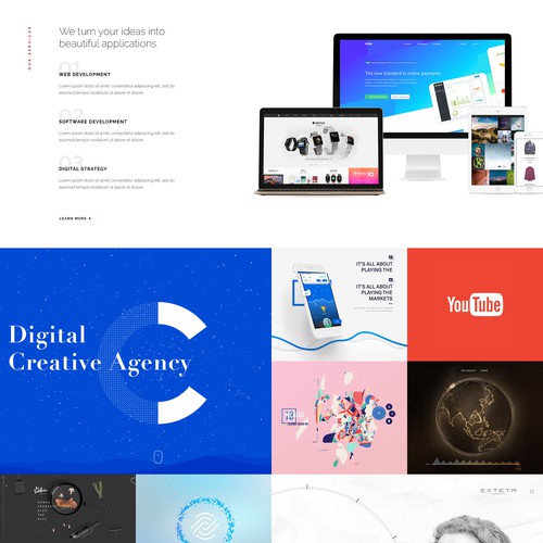Homepage concept for a Web Development firm