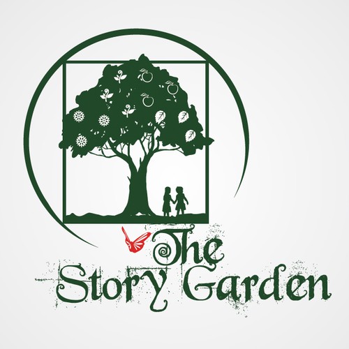 Create a striking logo and business card for a story production company that integrates nature.