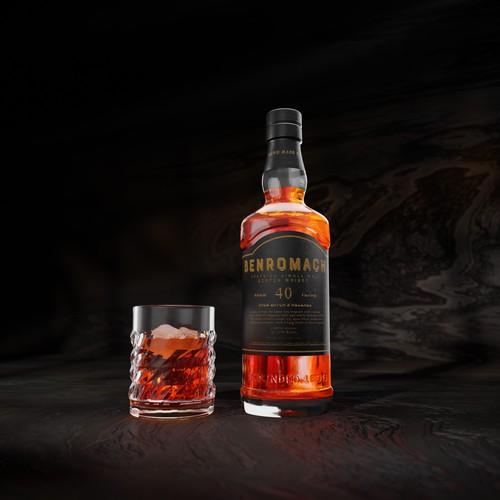 Benromach Whisky 3D rendering