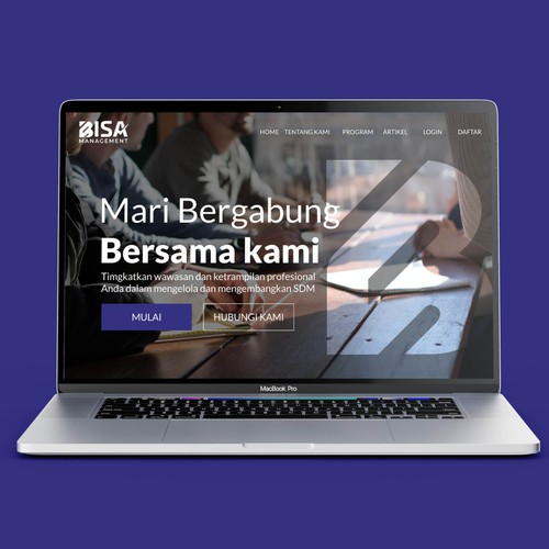 Simple modern web design for Bisa Management