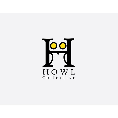 Create a clever and captivating logo for the photo company, HOWL Collective