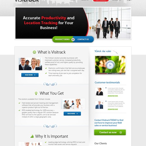 Website design for Visitrack