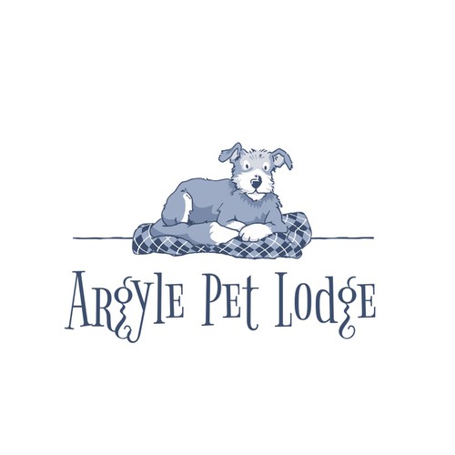 Logo for a Pet Lodge with an argyle charm