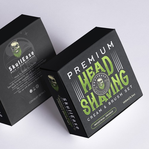 Head shaving cream packaging