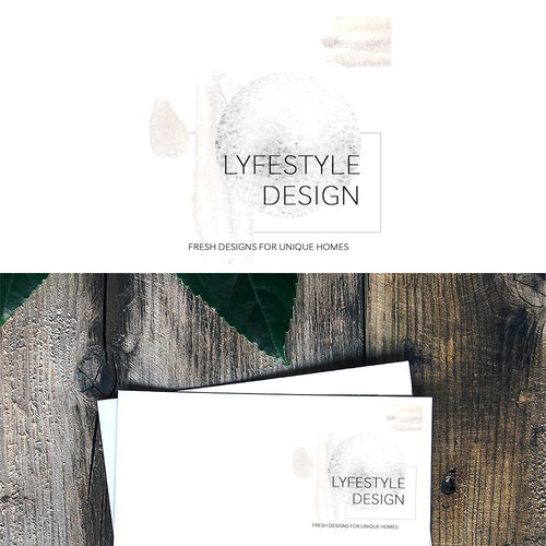 Un concetto di logo pulito, essenziale con un tocco di acquerello dipinto amano