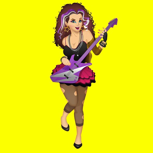 80's theme band girl