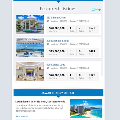 luxury real estate newsletter template for Hawaii team