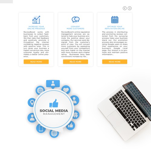 landing page for online service company