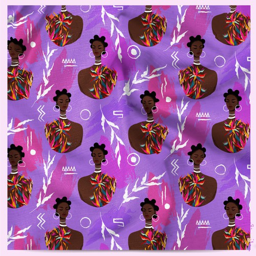 Bright African woman pattern