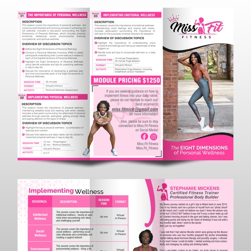Brochure design for fitness Trainer