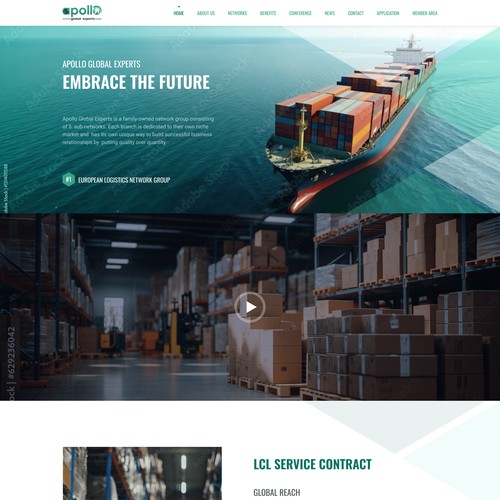 Homepage design for a logistics network