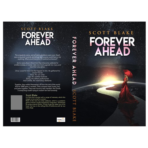 Scifi book cover for Forever Ahead, a transhumanist novel