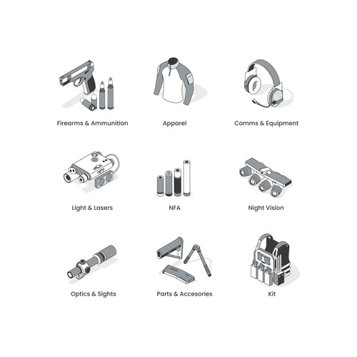 Military Isometric Icons