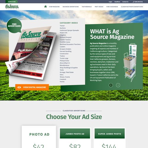 Website design for AGSource Magazine.