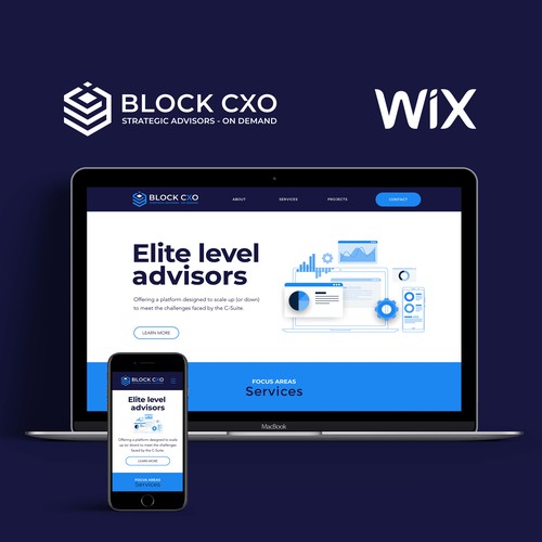 Wix website for Block CXO - strategic advisory
