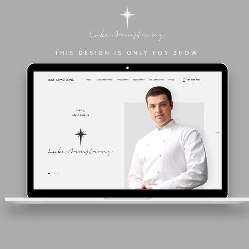 Web design for Luke Armstrong Chef.
