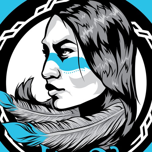 Native American Warrior Woman Emblem