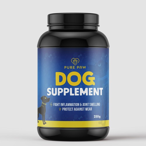 Label design for dog supplement product