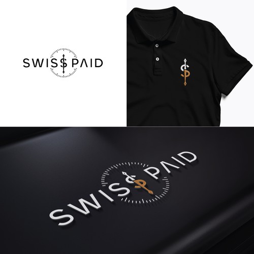Wordmark logo concept with dollar mark for 'SwissPaid'