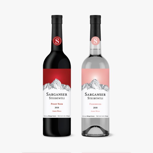 Wine Label for Sarganser Steibuntli in Switzerland