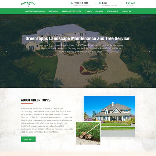 LawnCutter homepage design 