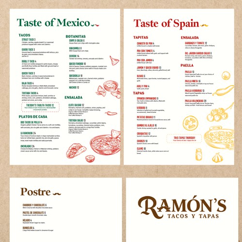 Spain/Mex Menu