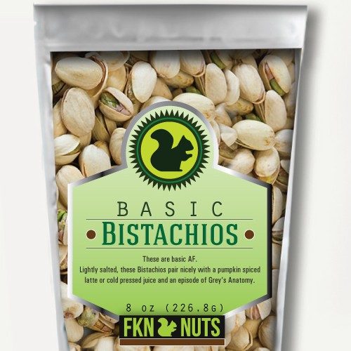 Sticker design for four nut pouches