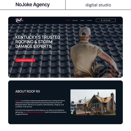 KYRoofRx — Roofing & Storm Damage Squarespace Website — By NoJoke Agency