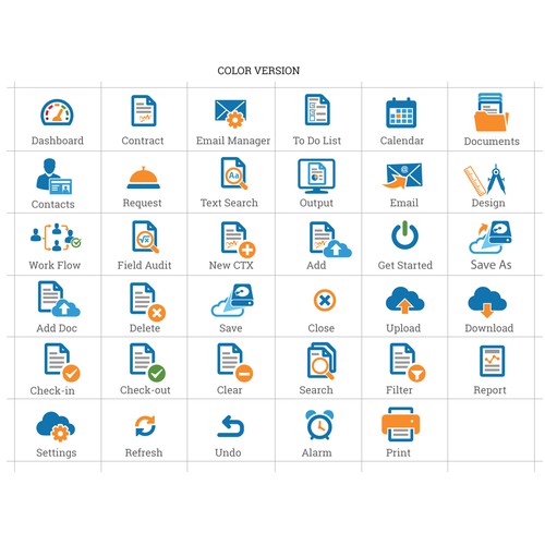 Design icons for web application