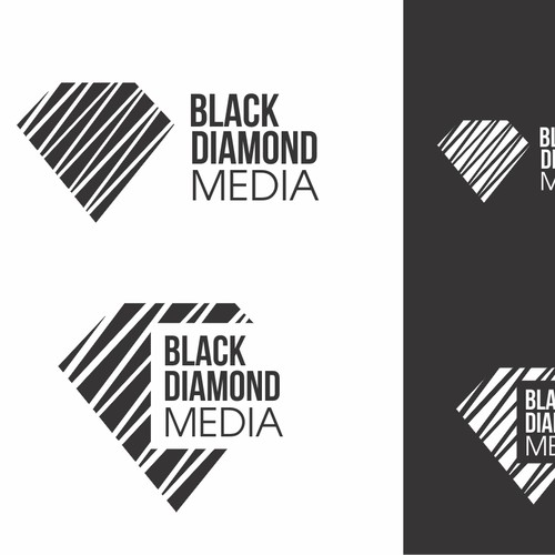 Create a sleek, modern, clean design for Black Diamond Media