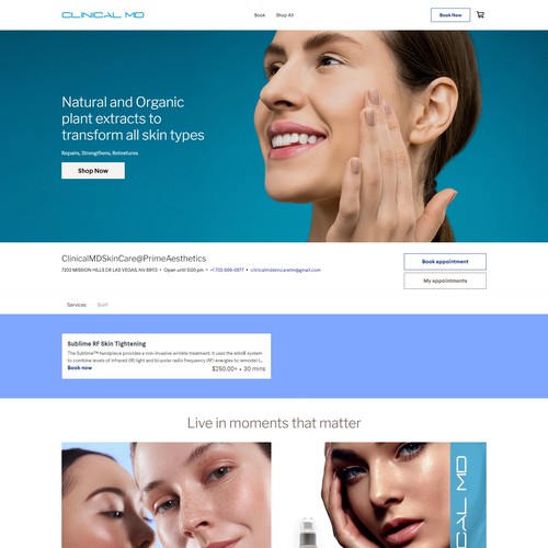 WEBSITE DESIGN FOR SKINCARE BRAND - Clinical MD Skincare
