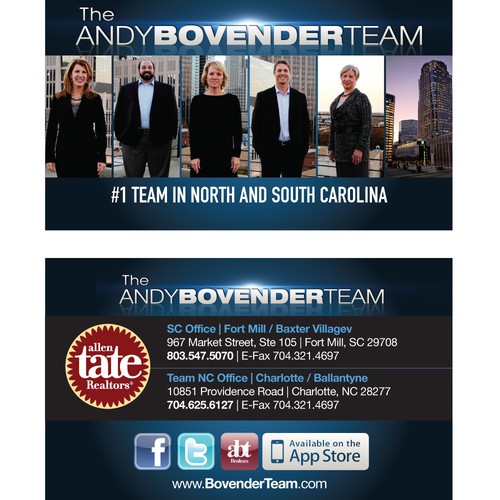 Promotional card for The Andy Bovender Team