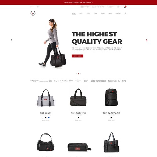 E-commerce homepage
