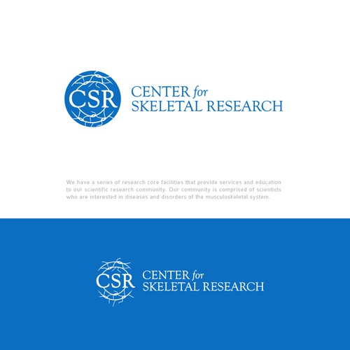 Symbolic logo for skeletal research center in Boston, MA