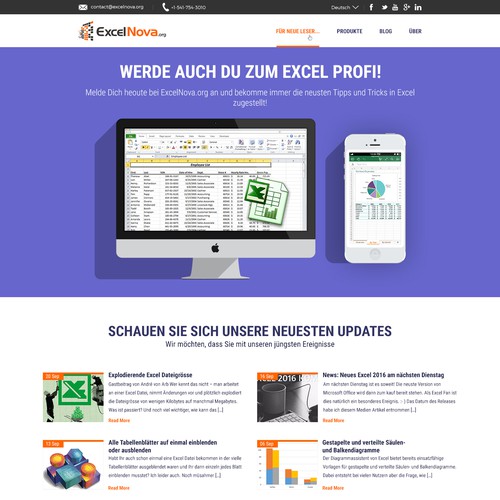 Design for a German website ExcelNova