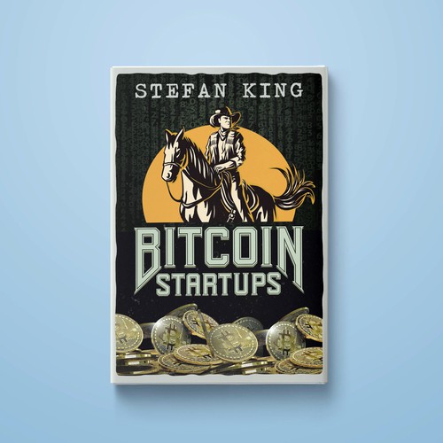 Book cover with bitcoins and a 'Wild West' theme
