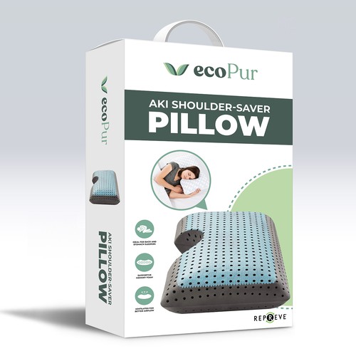Modern Box Packaging for an amazing eco-friendly Shoulder-Saving Pillow