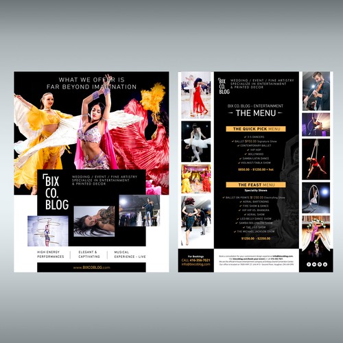 Luxury MENU design for wedding service