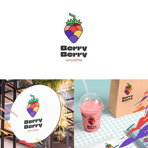 Youth and Energic Logo for Berry Berry Smoothie