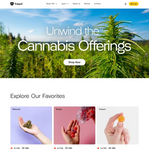 Cannabis Website UI Design