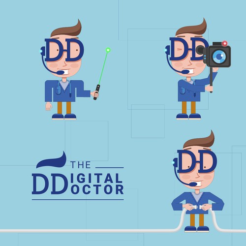 Digital Doctor character and logo