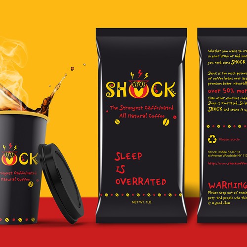 Package Design of The Worlds Strongest Hyper Caffeinated Coffee 