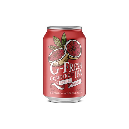 Design a colorful grapefruit beer label