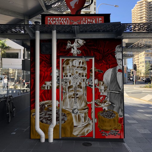 Bold design concept for coffee kiosk 