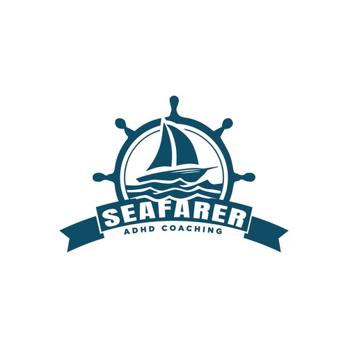 Abstract sailboat logo to evoke navigation and adventure